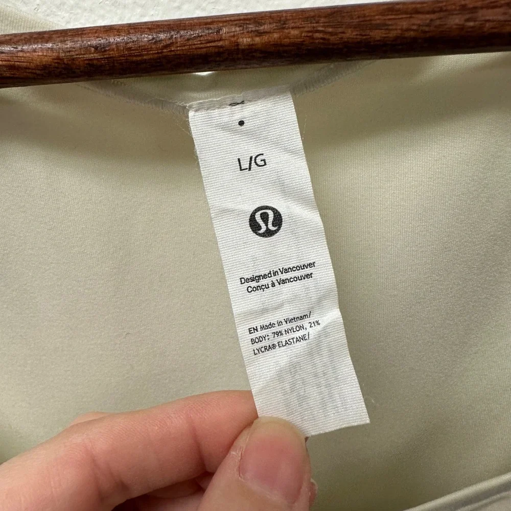 Lululemon Wundermost Ultra‎ Soft Nulu Square Neck Sleeveless Bodysuit Bone L